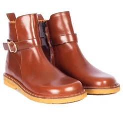 Angulus 7827 ankelstøvle på bred læst i cognac skind