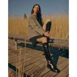 Angulus 7866 langskaftet støvle i sort skind