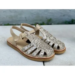 Angulus 5696 lukket sandal i champagne glitter