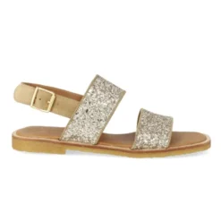 Angulus 5814 sandal i champagne glitter med to remme