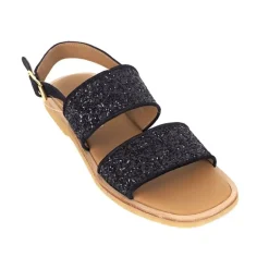 Angulus 5814 sandal i sort glitter med to remme