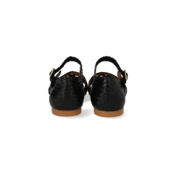 Angulus 5844 sandaler i sort håndflettet skind