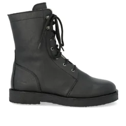 Angulus 7456 snørestøvle i sort skind med uldfoer