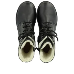 Angulus 7456 snørestøvle i sort skind med uldfoer