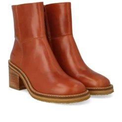 Angulus 7795 støvle i cognac skind med træhæl