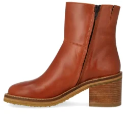 Angulus 7795 støvle i cognac skind med træhæl