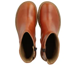 Angulus 7795 støvle i cognac skind med træhæl