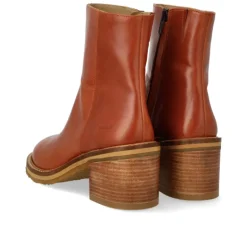 Angulus 7795 støvle i cognac skind med træhæl