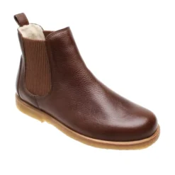 Angulus 7287 vinterstøvle i brun skind med uldfoer