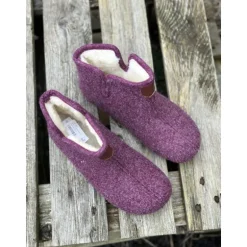 Bella Moda 24260 hjemmesko i bordeaux med 100% uldfoer