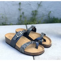 Bella Moda 25609 Sandal i antracite glitter