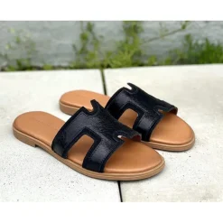 Bella Moda S25060 slip in sandal i sort