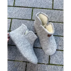 Bella Moda V23260 hjemmesko i grå med uldfoer