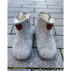 Bella Moda V23260 hjemmesko i grå med uldfoer