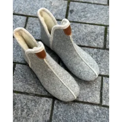 Bella Moda V22250 hjemmesko i grå med 100% uldfoer