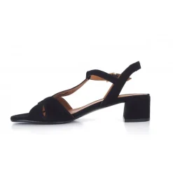 Billi Bi 2601 sandal i sort ruskind med blokhæl