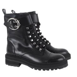 Billi Bi 4803 snørestøvle i sort skind med spænde