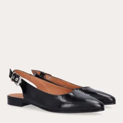 Billi Bi A16302 ballerina i sort lakskind