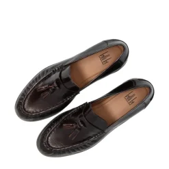 Billi Bi A9032 loafer i mørkebrun lakskind med kvaster