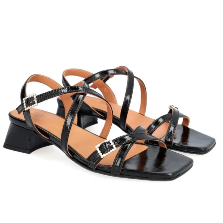 Billi Bi A4242 sandal i sort lakskind