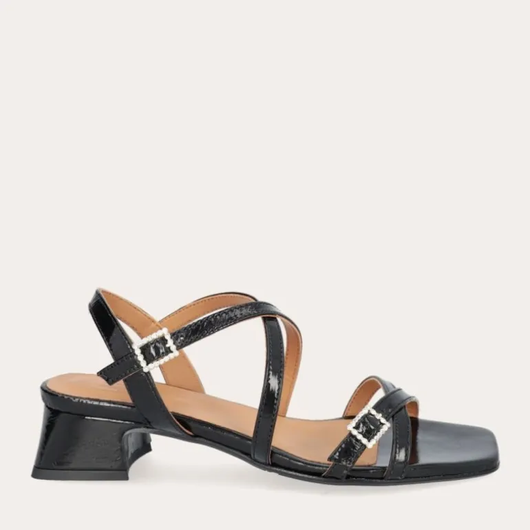 Billi Bi A4242 sandal i sort lakskind