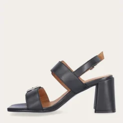 Billi Bi A8371 sandal i sort skind med hæl og spænder