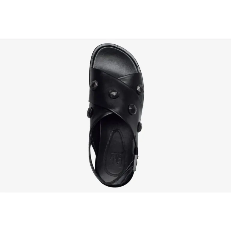 Billi Bi A1574 sandal i sort skind med nitter