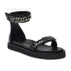 Billi Bi A1572 sandaler i sort skind med sorte kæder