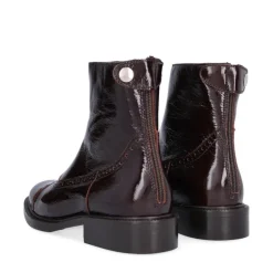 Billi Bi A9005 støvle i brun lakskind med lynlåse bagpå