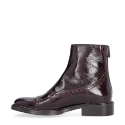 Billi Bi A9005 støvle i brun lakskind med lynlåse bagpå