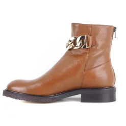 Billi BI A1266 støvle i cognac skind med guldkæde fortil