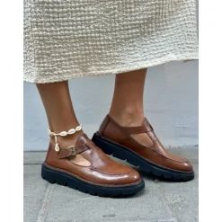 Bubetti 10111 loafer i cognac skind med rem