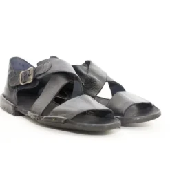Bubetti 3574 sandal i vasket sort skind