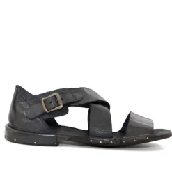 Bubetti 3574 sandal i vasket sort skind