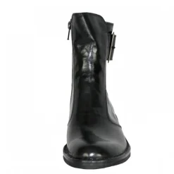 Bubetti 2047 sort støvle i skind med spænde på ydersiden