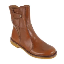 Bubetti 9892 støvle i cognac farvet skind med rågummisåler