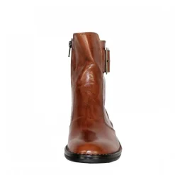 Bubetti 2047 støvle i cognac farvet skind med spænde på ydersiden