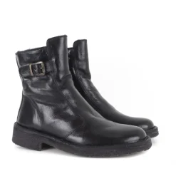 Bubetti 9783 støvle i sort skind med lammepels foer