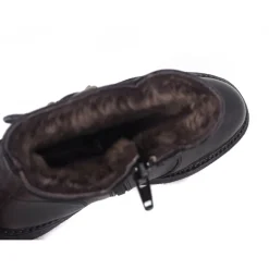 Bubetti 9783 støvle i sort skind med lammepels foer