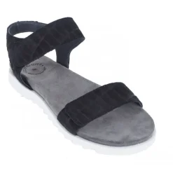 Cashott 21040 sort sandal med hvide såler og velcro remme
