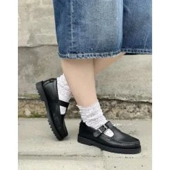 Cashott CASLENA Mary Jane loafer i sort skind