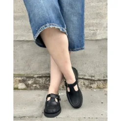 Cashott CASLENA Mary Jane loafer i sort skind