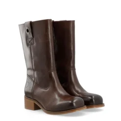 Cashott CASVILMA mellemlang støvle i mørkebrun skind