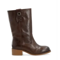 Cashott CASVILMA mellemlang støvle i mørkebrun skind