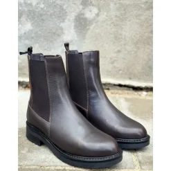 Pavement Jemma vinterstøvle i brun skind med foer