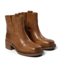 Pavement Jenny ankelstøvle i tan vintage læder