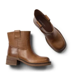 Pavement Jenny ankelstøvle i tan vintage læder