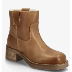 Pavement Jenny Wool ankelstøvle i tan vintage læder med foer