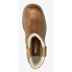 Pavement Jenny Wool ankelstøvle i tan vintage læder med foer