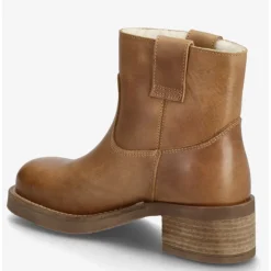 Pavement Jenny Wool ankelstøvle i tan vintage læder med foer